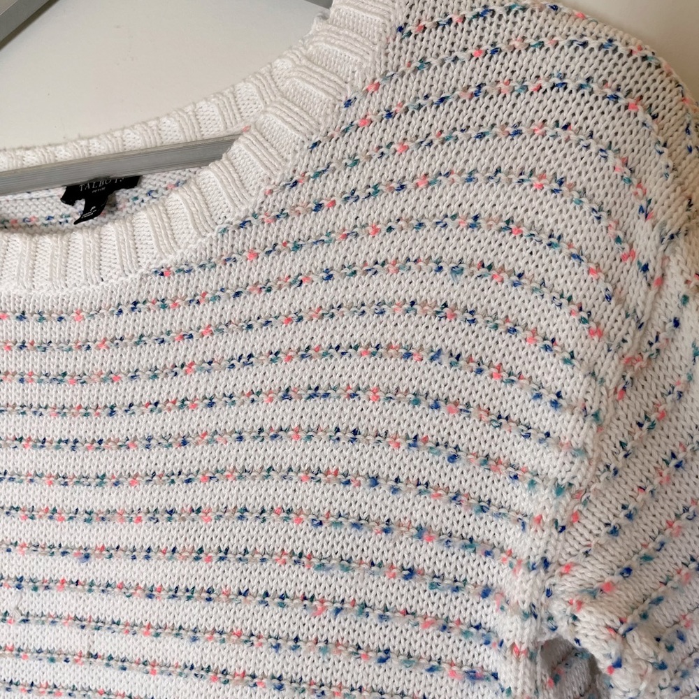 Talbots Petite Multicolored Oversized Knit Sweater, Size Petite P (Small) 🤍
